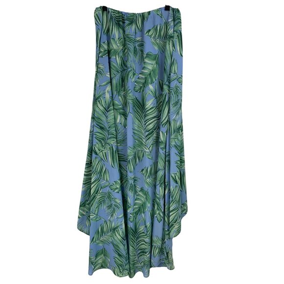 Tropical Hi-Low Maxi Swim Beach Dress Strapless Cover Vici L RW10333 EUC - Picture 6 of 8